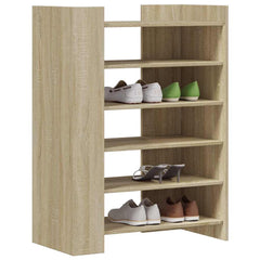 vidaXL Shoe Cabinet Sonoma Oak 74.5x37.5x100 cm Engineered Wood 3