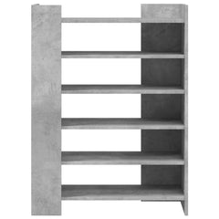 vidaXL Shoe Cabinet Concrete Grey 74.5x37.5x100 cm Engineered Wood 4