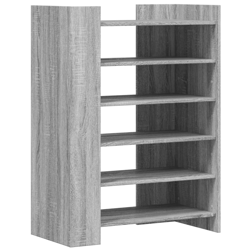 vidaXL Shoe Cabinet Grey Sonoma 74.5x37.5x100 cm Engineered Wood 2