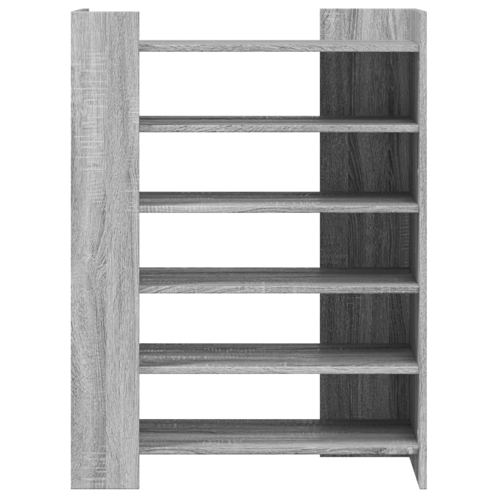 vidaXL Shoe Cabinet Grey Sonoma 74.5x37.5x100 cm Engineered Wood 4