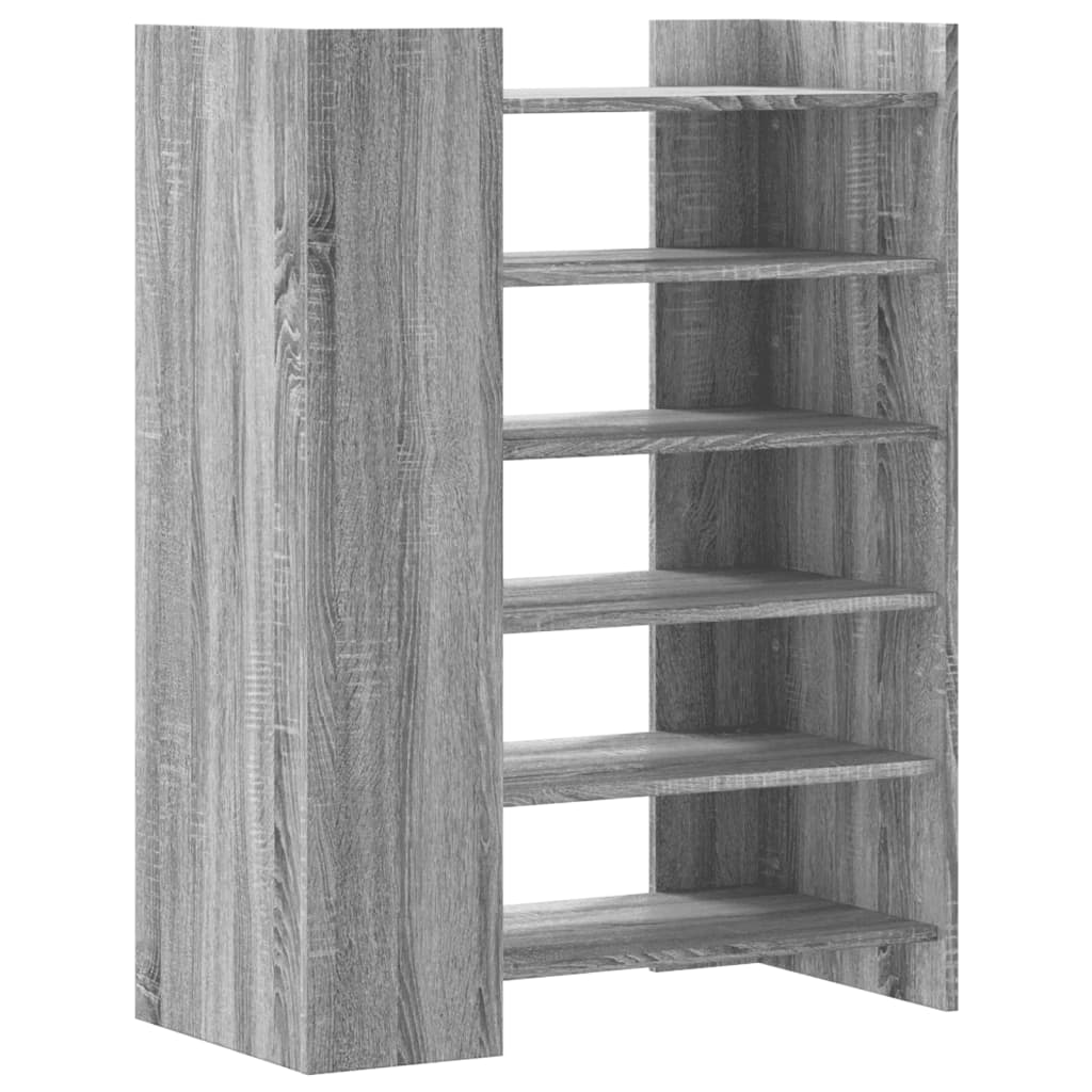vidaXL Shoe Cabinet Grey Sonoma 74.5x37.5x100 cm Engineered Wood 6
