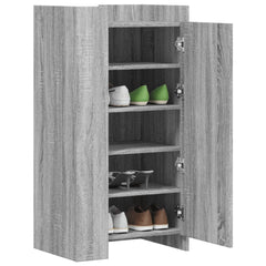 vidaXL Shoe Cabinet Grey Sonoma 52x37.5x100 cm Engineered Wood 3