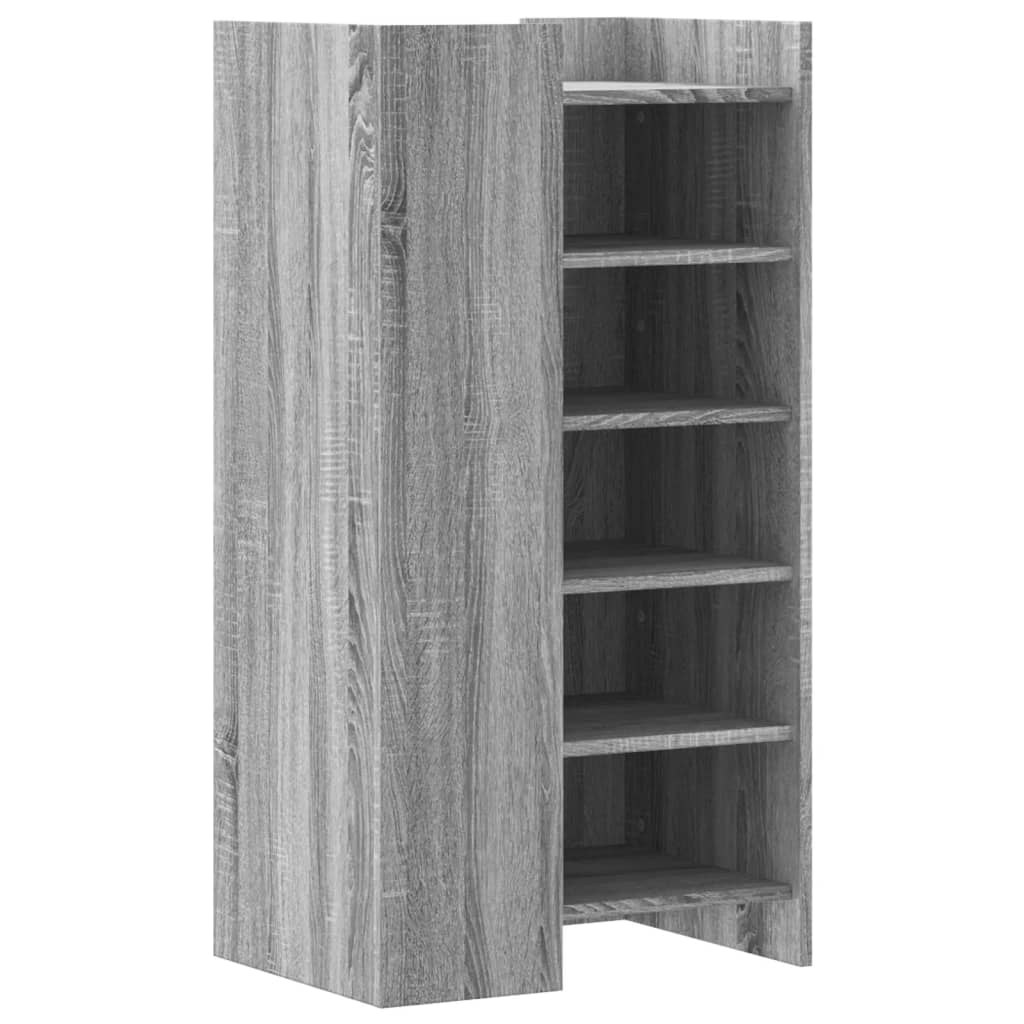 vidaXL Shoe Cabinet Grey Sonoma 52x37.5x100 cm Engineered Wood 6