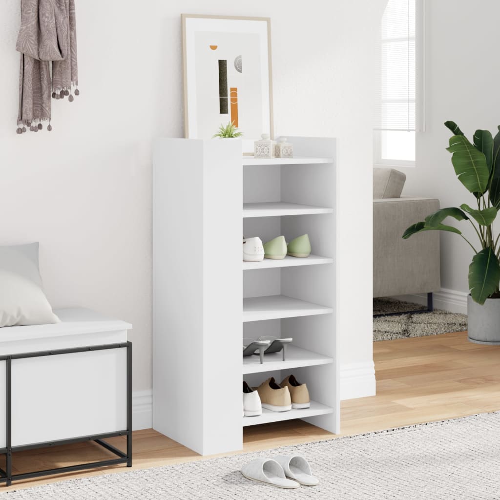 vidaXL Shoe Cabinet White 52x37.5x100 cm Engineered Wood 3