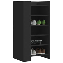 vidaXL Shoe Cabinet Black 52x37.5x100 cm Engineered Wood 1