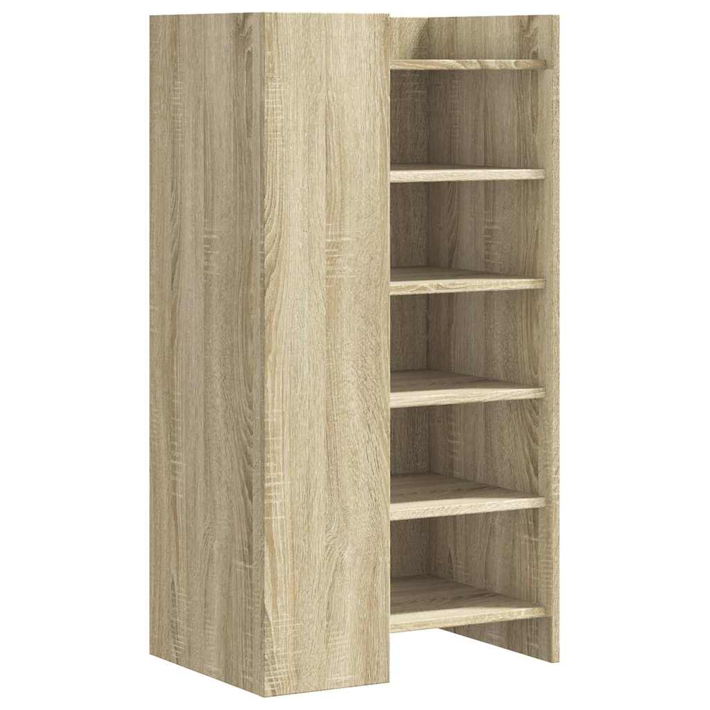 vidaXL Shoe Cabinet Sonoma Oak 52x37.5x100 cm Engineered Wood 6