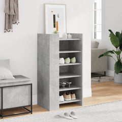 vidaXL Shoe Cabinet Concrete Grey 52x37.5x100 cm Engineered Wood 3