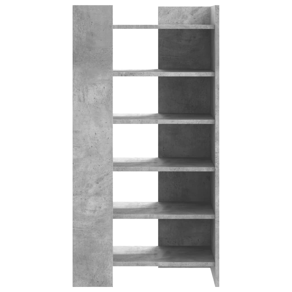 vidaXL Shoe Cabinet Concrete Grey 52x37.5x100 cm Engineered Wood 4