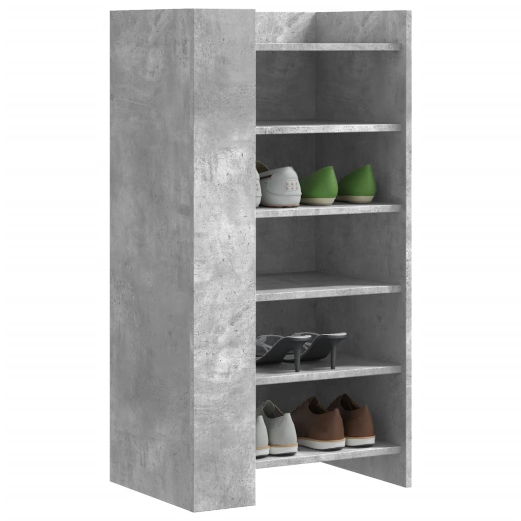 vidaXL Shoe Cabinet Concrete Grey 52x37.5x100 cm Engineered Wood 1