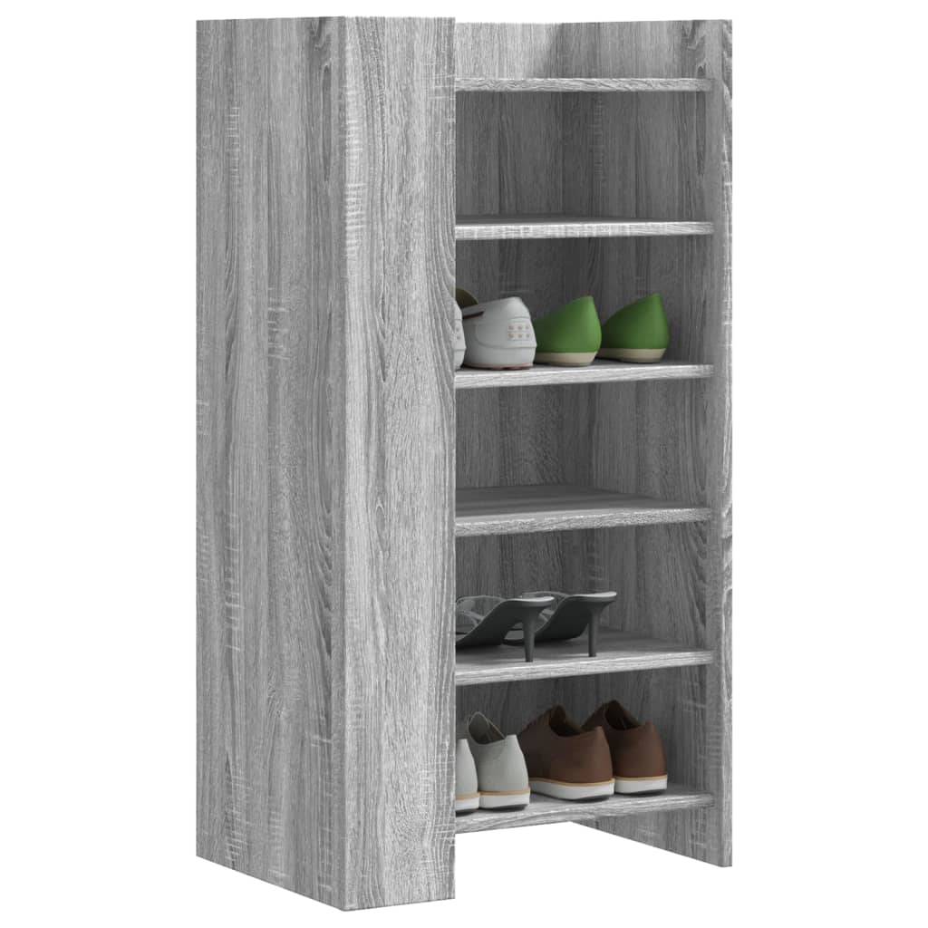 vidaXL Shoe Cabinet Grey Sonoma 52x37.5x100 cm Engineered Wood 1