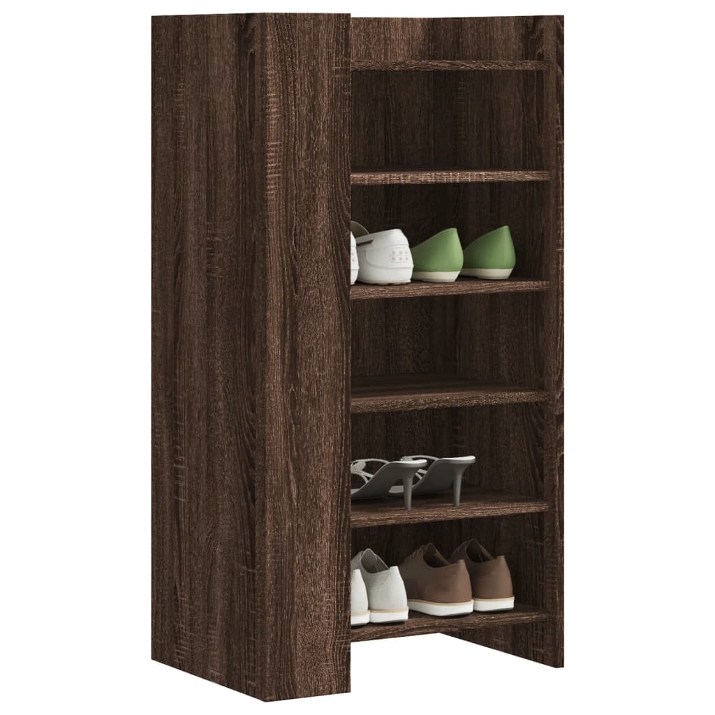 vidaXL Shoe Cabinet Brown Oak 52x37.5x100 cm Engineered Wood 1