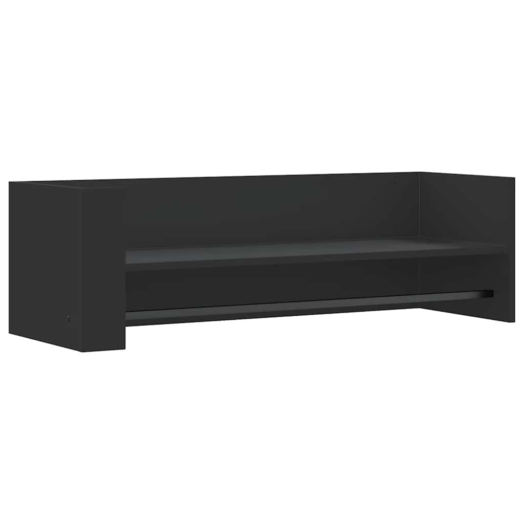 vidaXL Wall Shelf Black 100x35x30.5 cm Engineered Wood 2