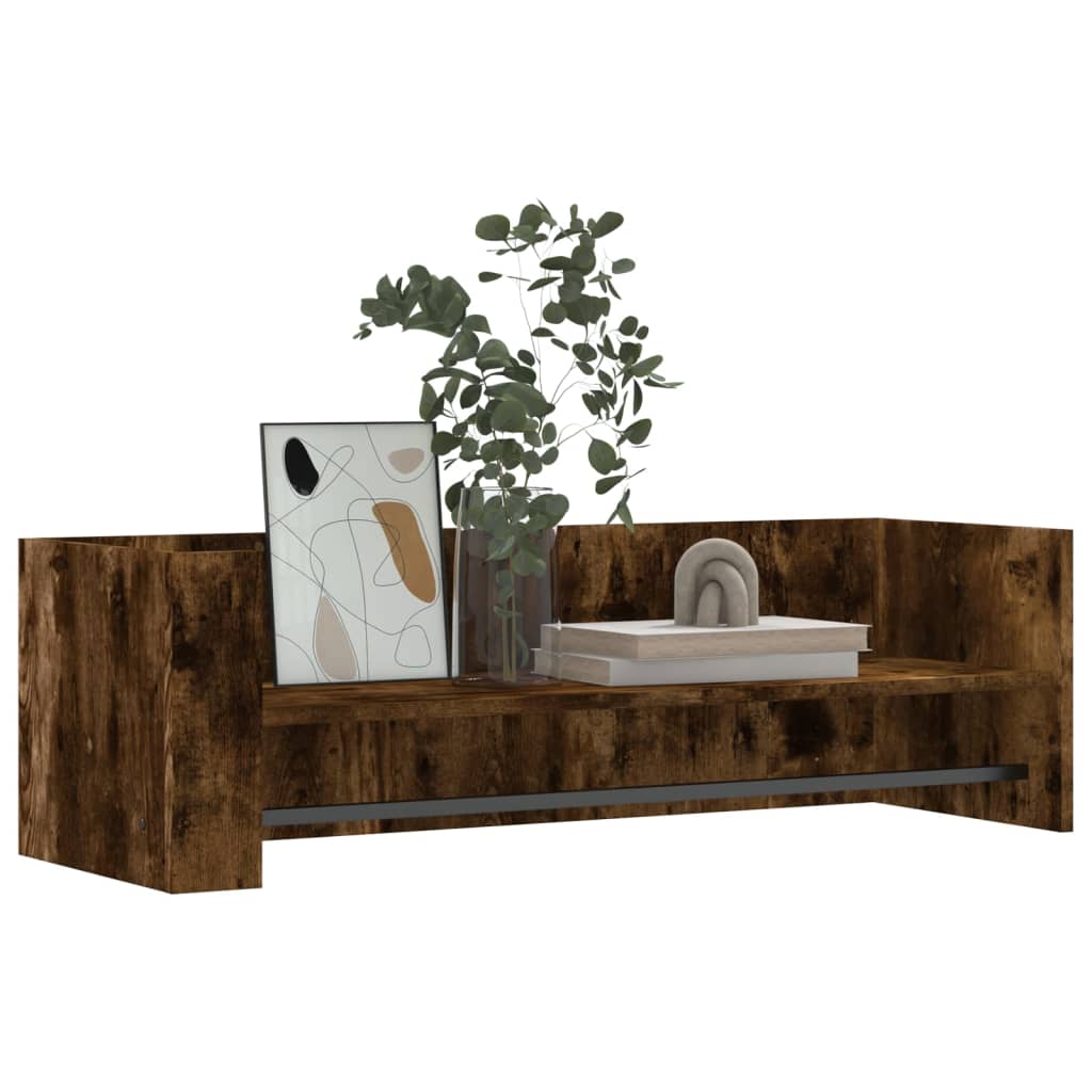vidaXL Wall Shelf Smoked Oak 100x35x30.5 cm Engineered Wood 3
