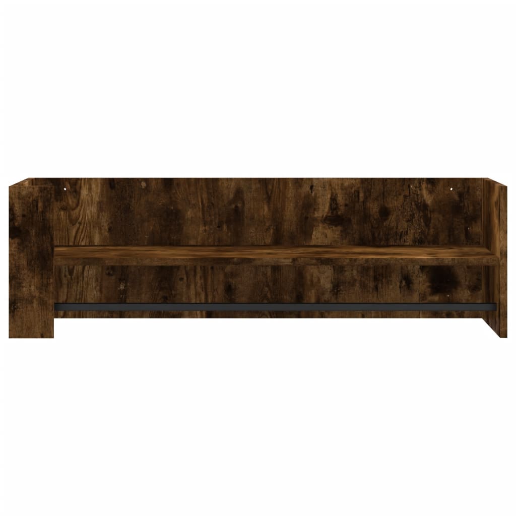 vidaXL Wall Shelf Smoked Oak 100x35x30.5 cm Engineered Wood 4