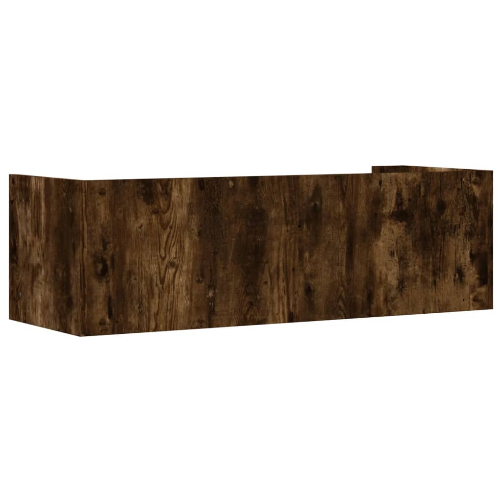 vidaXL Wall Shelf Smoked Oak 100x35x30.5 cm Engineered Wood 6
