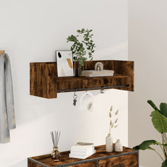 vidaXL Wall Shelf Smoked Oak 100x35x30.5 cm Engineered Wood 1