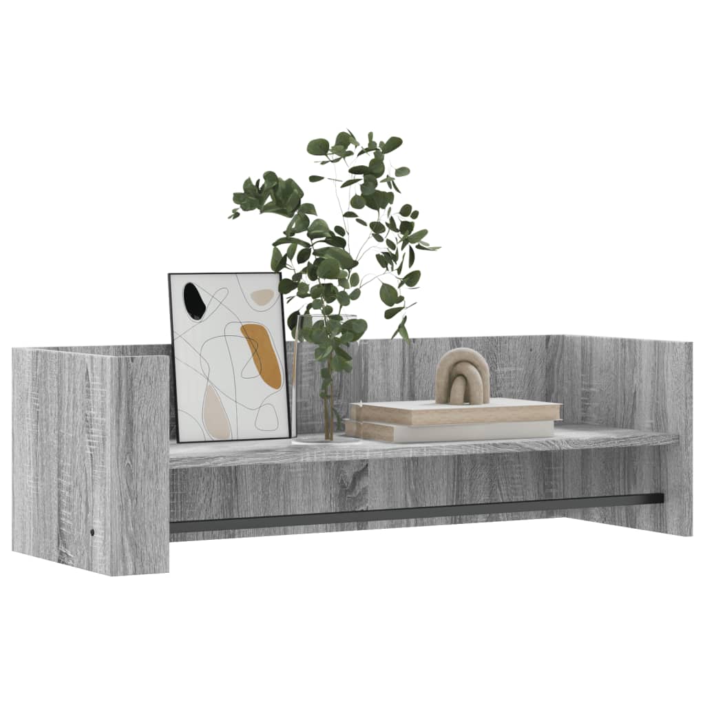 vidaXL Wall Shelf Grey Sonoma 100x35x30.5 cm Engineered Wood 3