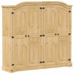 Wardrobe "Corona" 194x52x186 cm Solid Wood Pine Brown