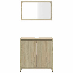 vidaXL Bathroom Furniture Set Sonoma Oak Engineered Wood 5