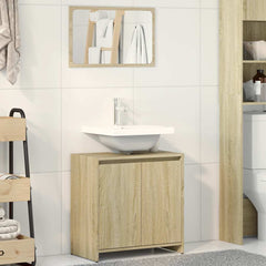 vidaXL Bathroom Furniture Set Sonoma Oak Engineered Wood 1