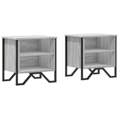 vidaXL Bedside Cabinet Grey Sonoma 2 pcs 40x30x40 cm Engineered Wood 2