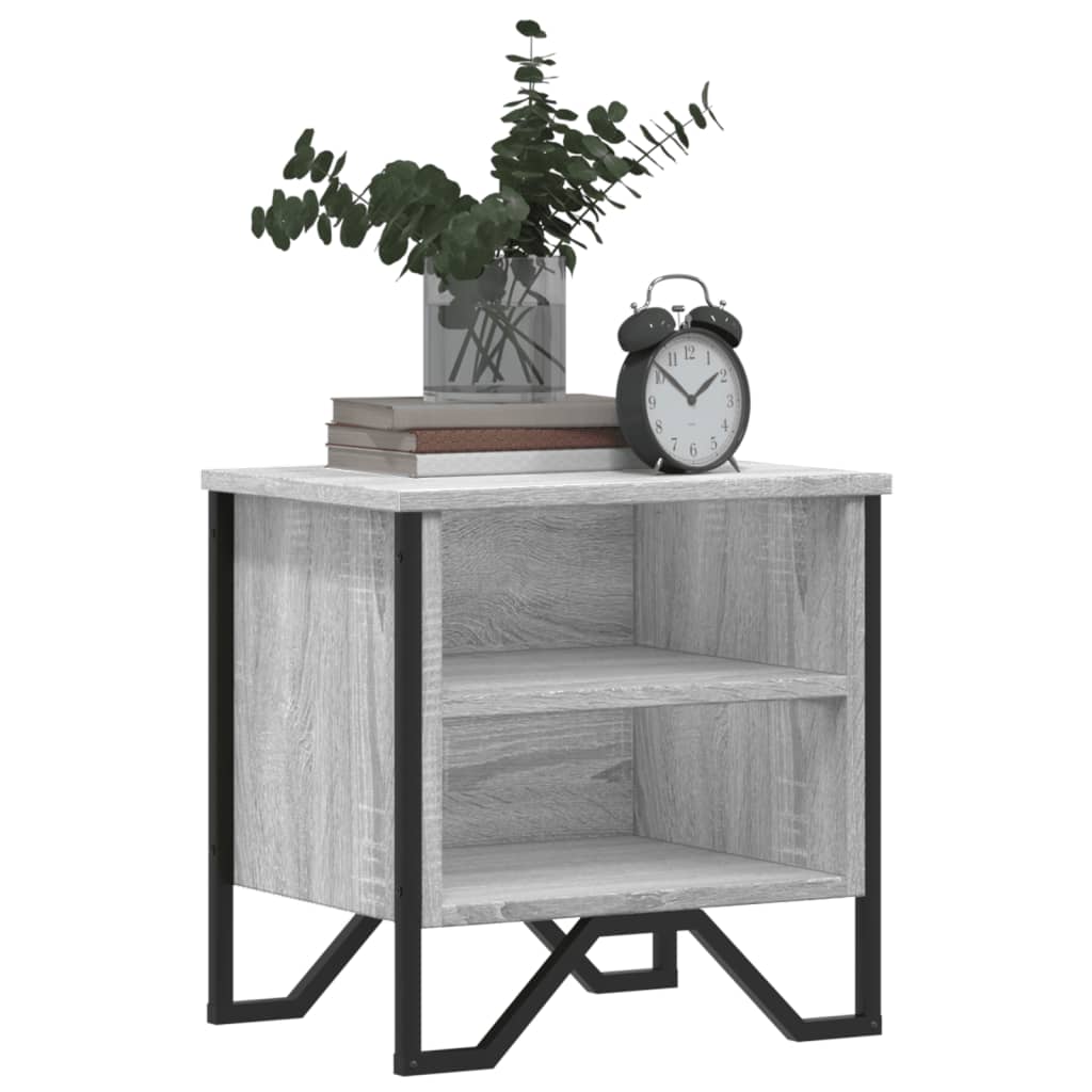 vidaXL Bedside Cabinet Grey Sonoma 2 pcs 40x30x40 cm Engineered Wood 4