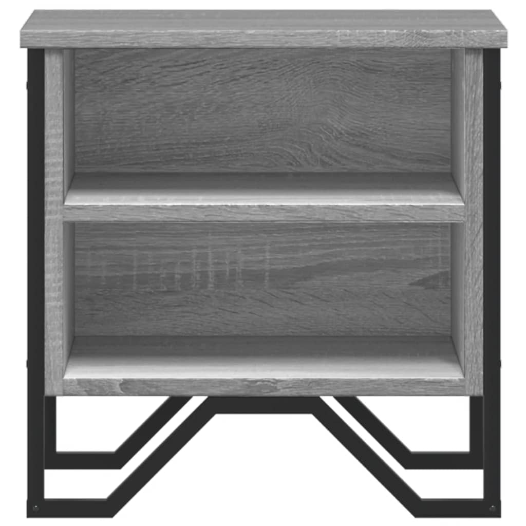 vidaXL Bedside Cabinet Grey Sonoma 2 pcs 40x30x40 cm Engineered Wood 5