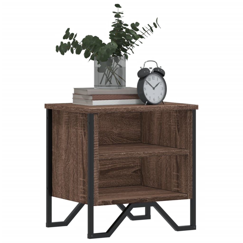vidaXL Bedside Cabinet Brown Oak 2 pcs 40x30x40 cm Engineered Wood 4