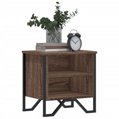 vidaXL Bedside Cabinet Brown Oak 2 pcs 40x30x40 cm Engineered Wood 4