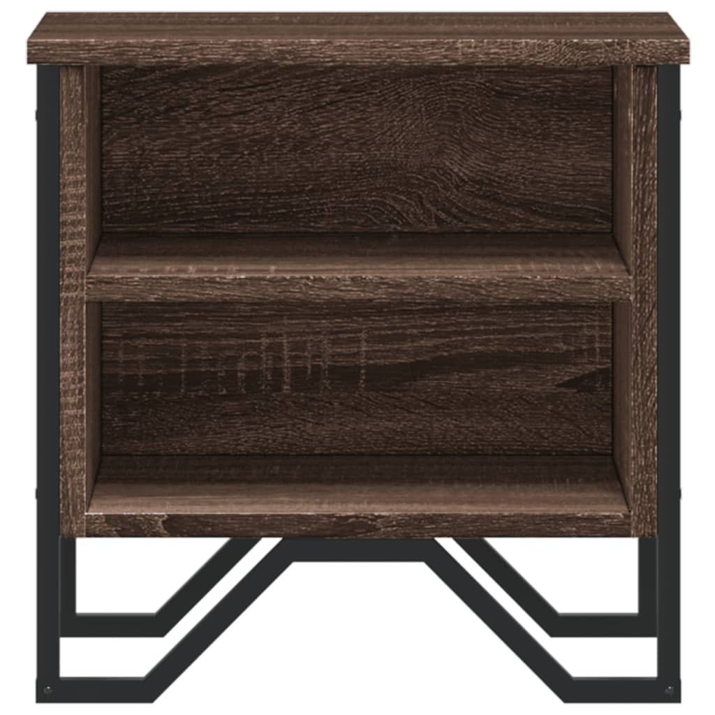 vidaXL Bedside Cabinet Brown Oak 2 pcs 40x30x40 cm Engineered Wood 5