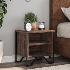 vidaXL Bedside Cabinet Brown Oak 2 pcs 40x30x40 cm Engineered Wood 1