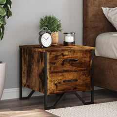 vidaXL Bedside Cabinet Smoked Oak 40x41x40 cm Engineered Wood 1