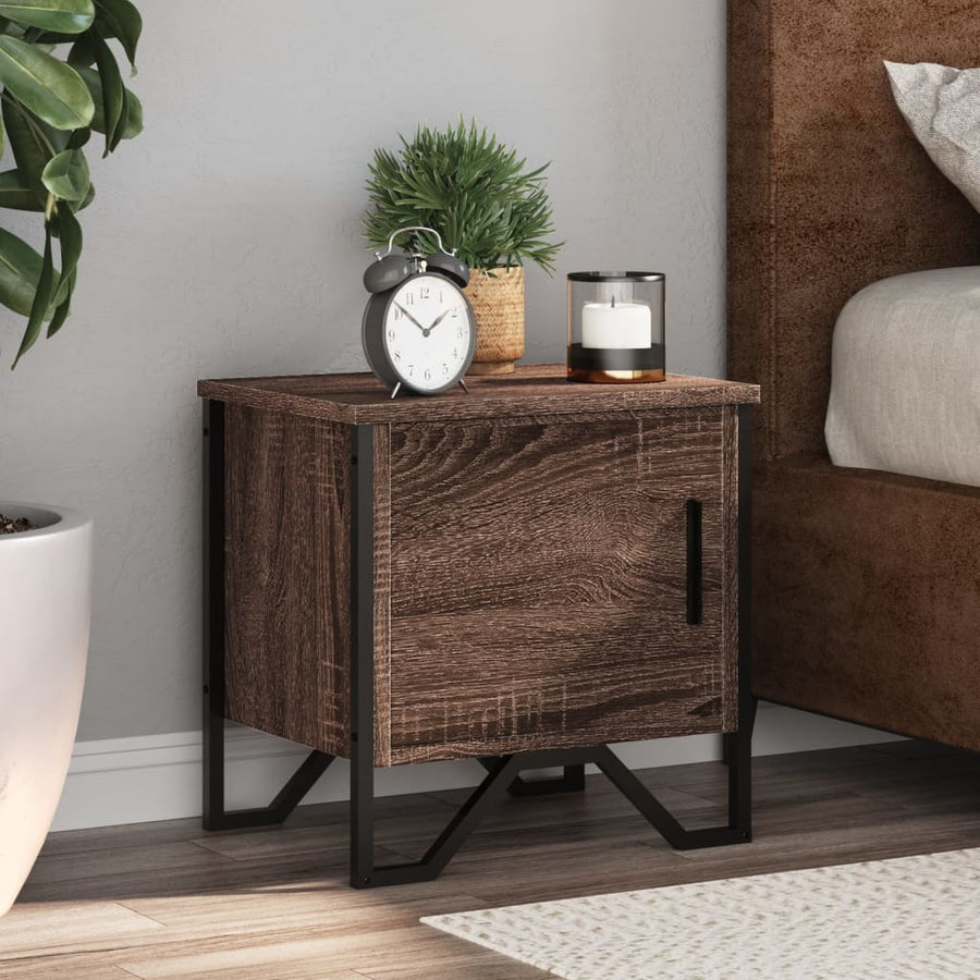 vidaXL Bedside Cabinets 2 pcs Brown Oak 40x30x40 cm Engineered Wood 1
