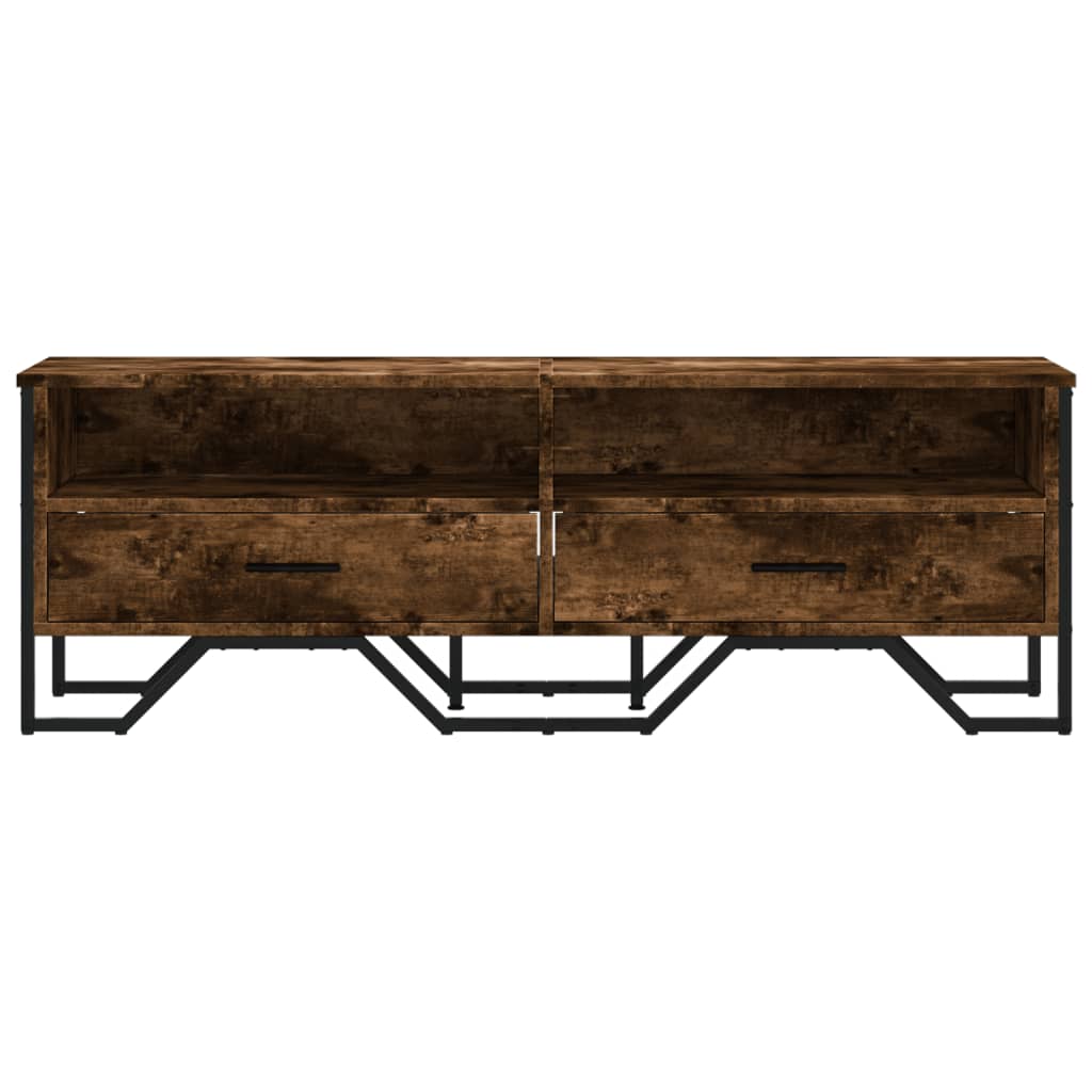 vidaXL TV Cabinet Smoked Oak 122x34x41 cm Engineered Wood 4