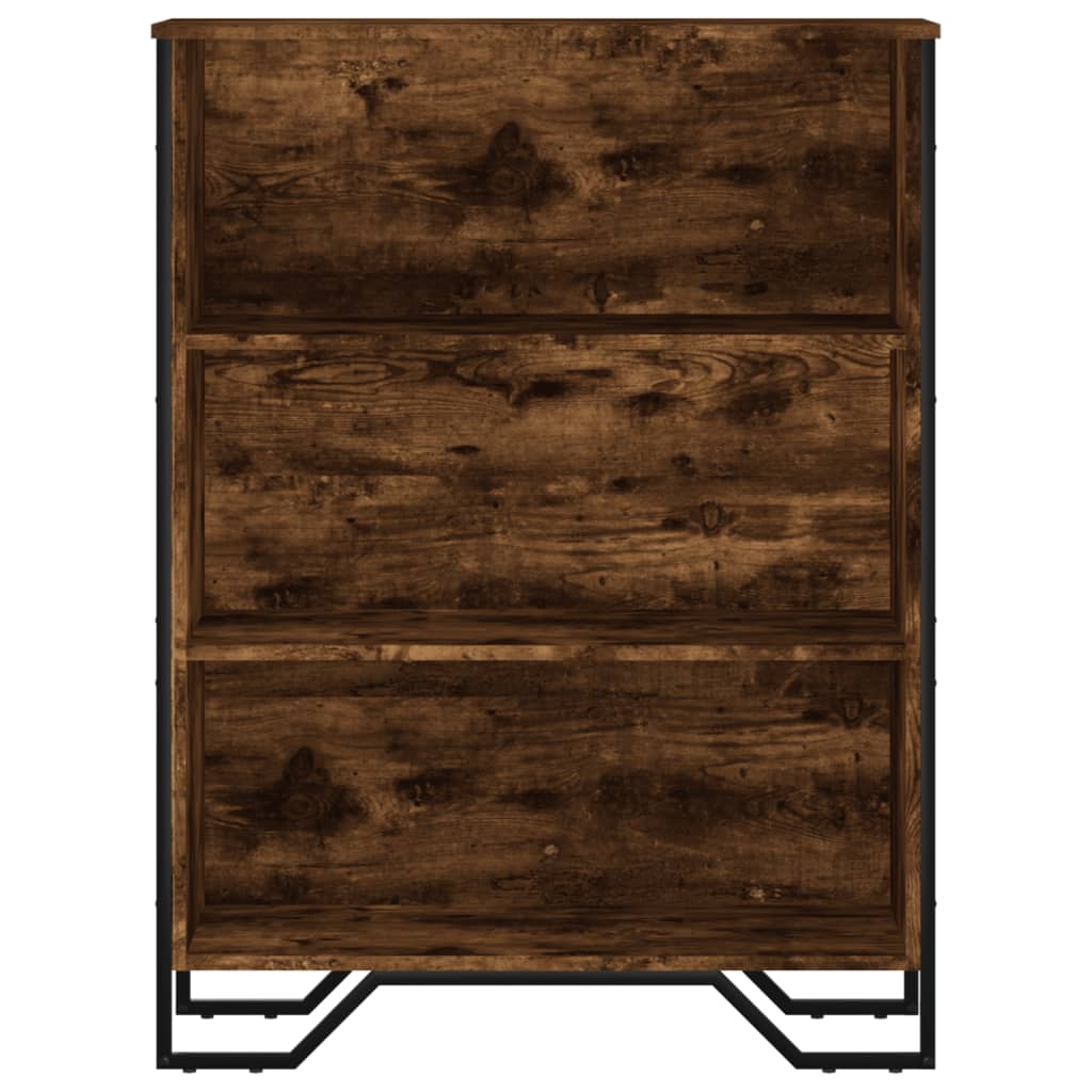 vidaXL Bookcase Smoked Oak 80x31x106 cm Engineered Wood 4