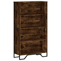 vidaXL Bookcase Smoked Oak 80x31x137.5 cm Engineered Wood 2