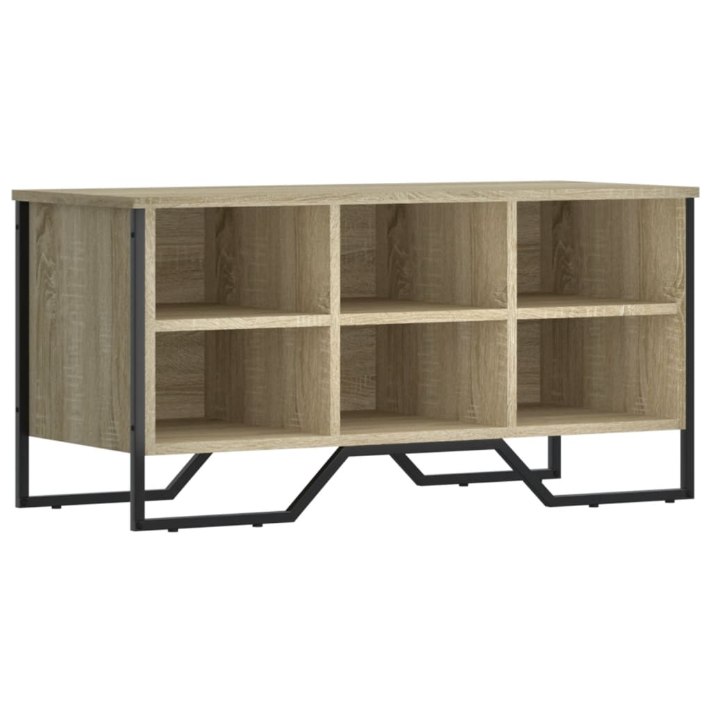 vidaXL Shoe Cabinet Sonoma Oak 90x38x45.5 cm Engineered Wood 2