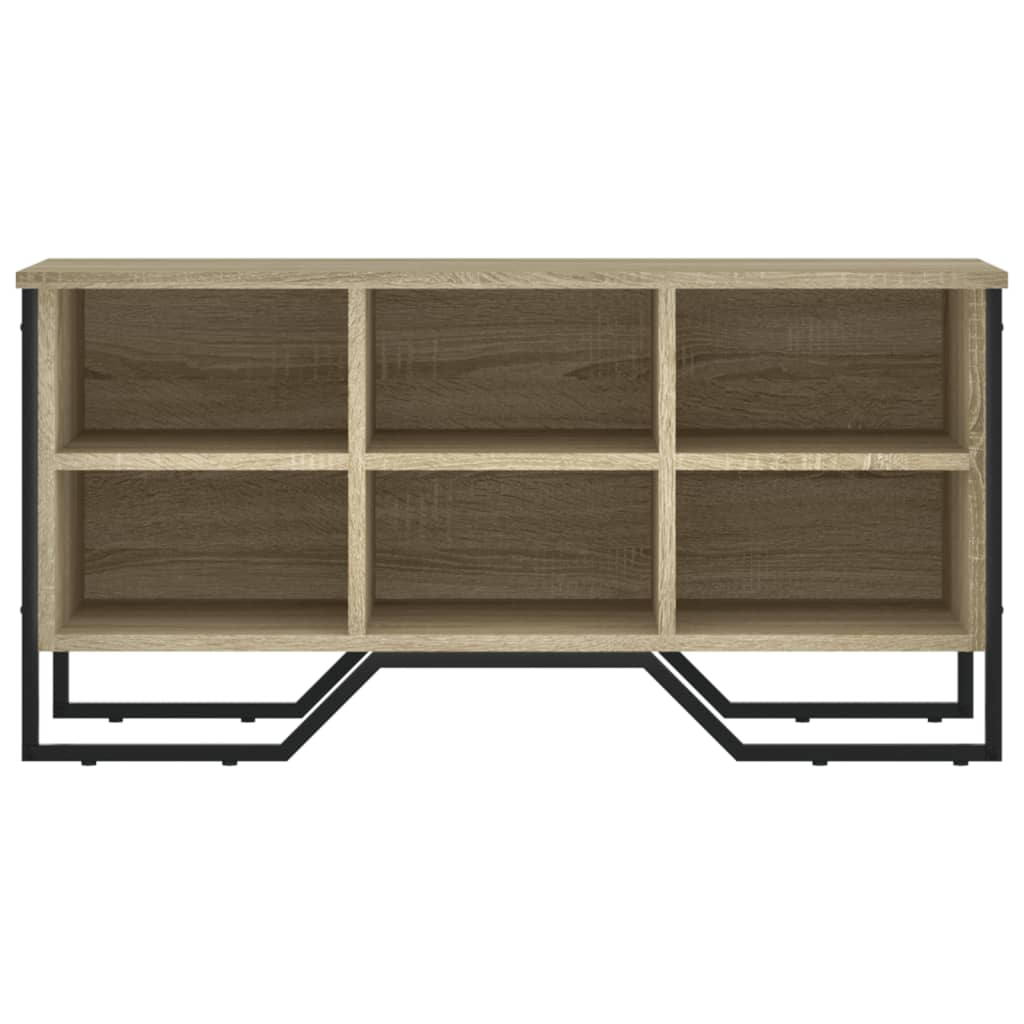 vidaXL Shoe Cabinet Sonoma Oak 90x38x45.5 cm Engineered Wood 4