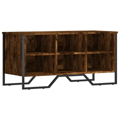 vidaXL Shoe Cabinet Smoked Oak 90x38x45.5 cm Engineered Wood 2