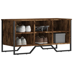 vidaXL Shoe Cabinet Smoked Oak 90x38x45.5 cm Engineered Wood 1