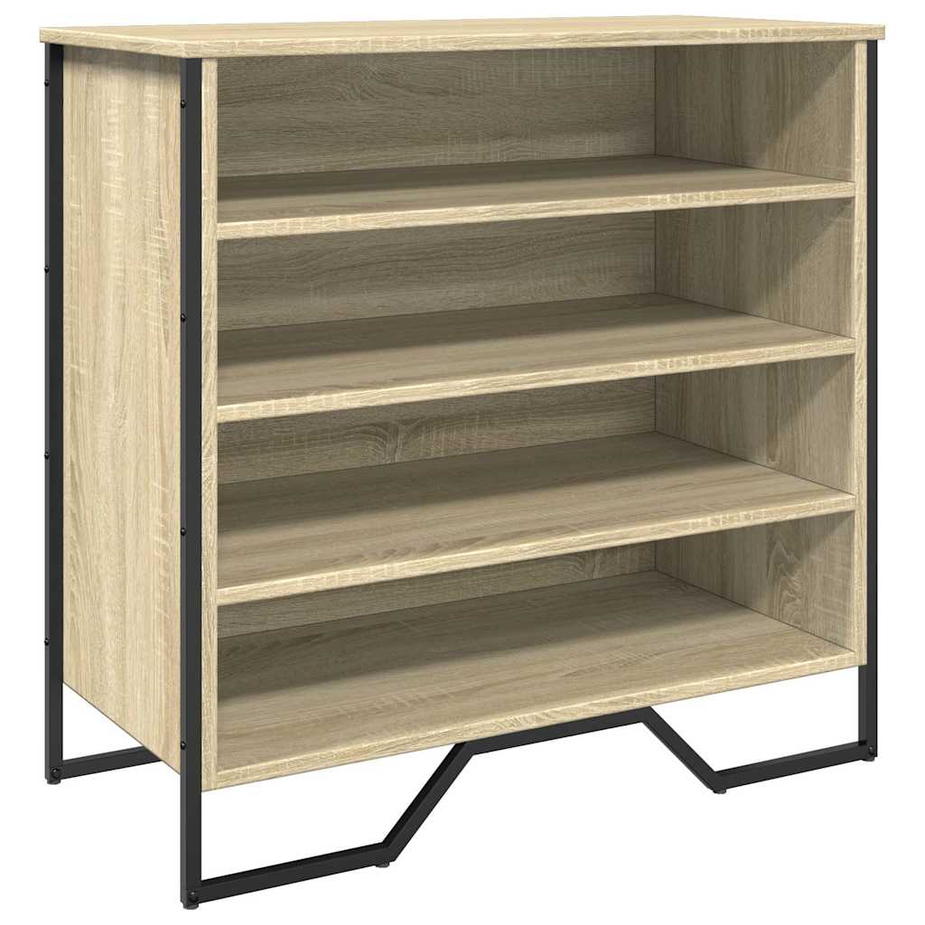 vidaXL Shoe Cabinet Sonoma Oak 80x38x78 cm Engineered Wood 2