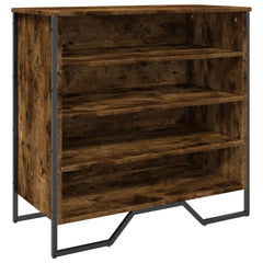 vidaXL Shoe Cabinet Smoked Oak 80x38x78 cm Engineered Wood 2