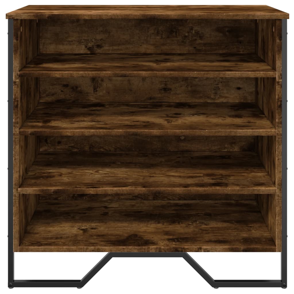 vidaXL Shoe Cabinet Smoked Oak 80x38x78 cm Engineered Wood 4