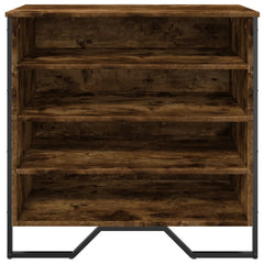 vidaXL Shoe Cabinet Smoked Oak 80x38x78 cm Engineered Wood 4