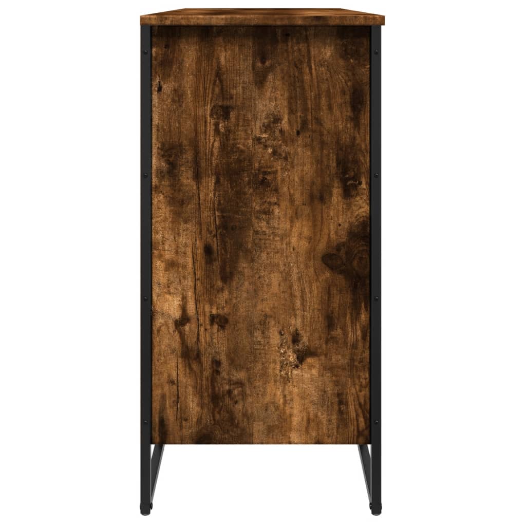 vidaXL Shoe Cabinet Smoked Oak 80x38x78 cm Engineered Wood 5