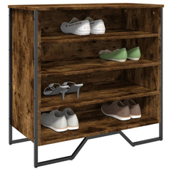vidaXL Shoe Cabinet Smoked Oak 80x38x78 cm Engineered Wood 1