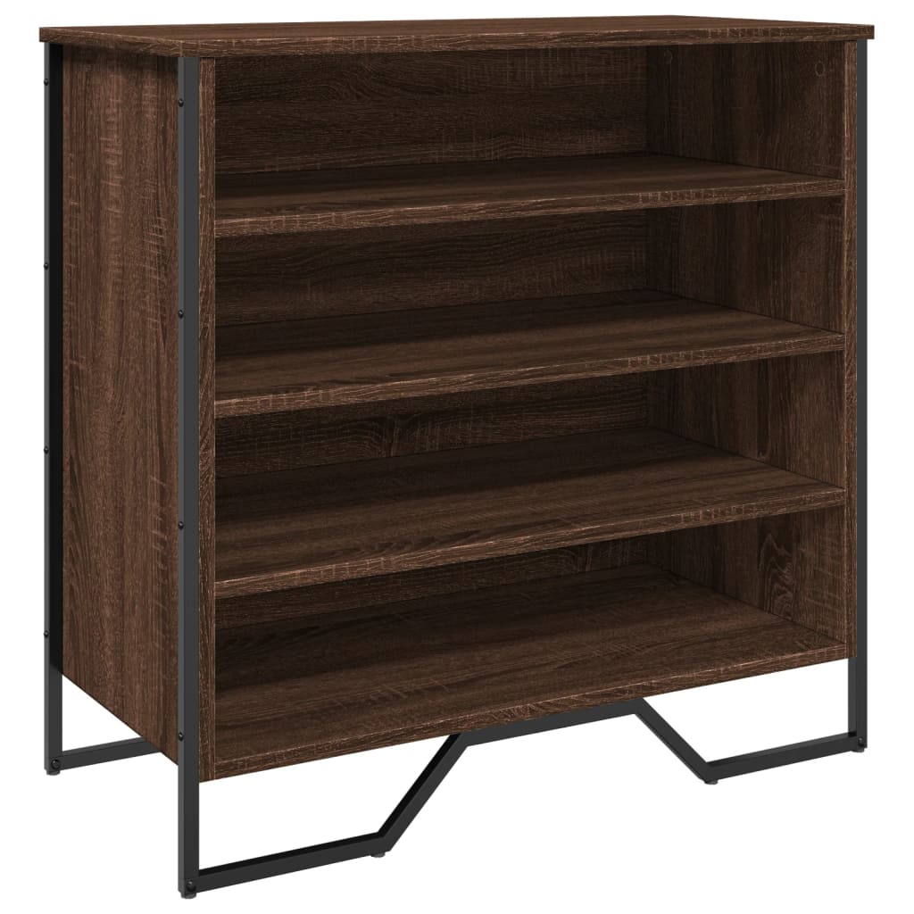 vidaXL Shoe Cabinet Brown Oak 80x38x78 cm Engineered Wood 2