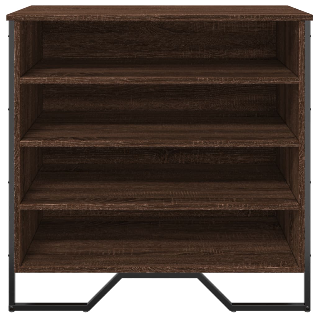 vidaXL Shoe Cabinet Brown Oak 80x38x78 cm Engineered Wood 4