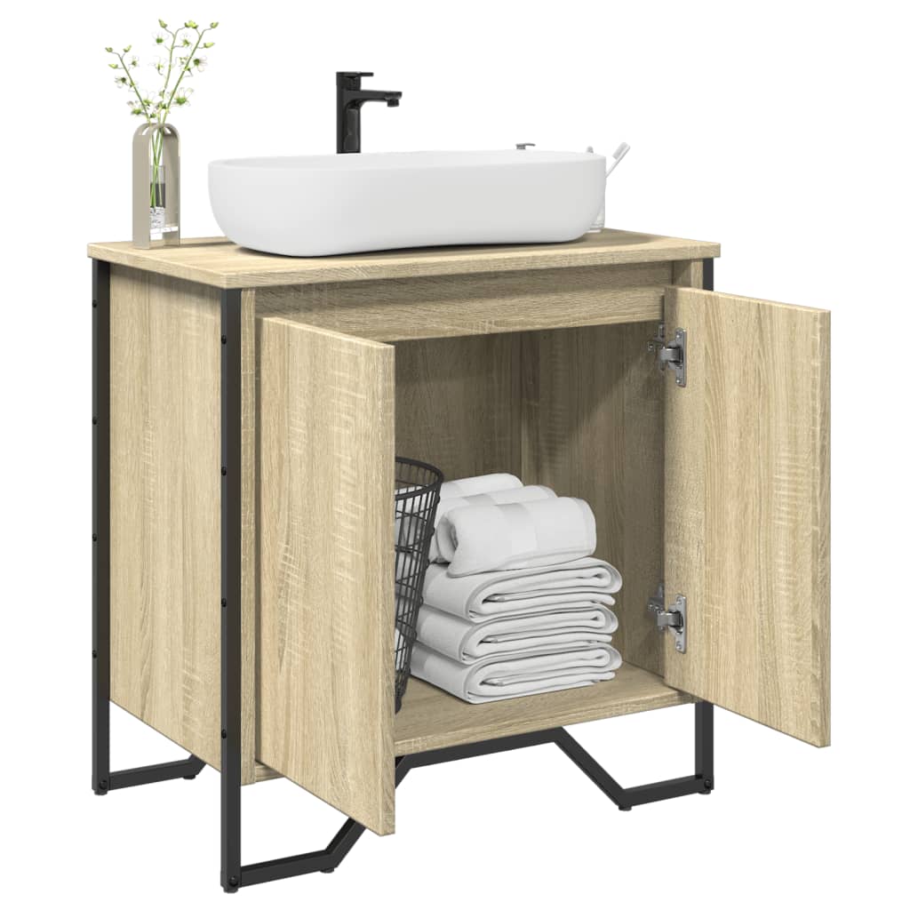 vidaXL Bathroom Sink Cabinet Sonoma Oak 60x35x60 cm Engineered Wood 1