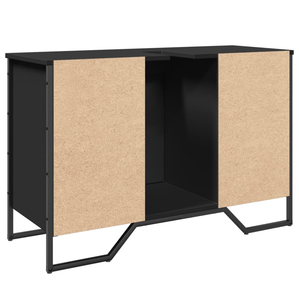 vidaXL Bathroom Sink Cabinet Black 91x35x60 cm Engineered Wood 6